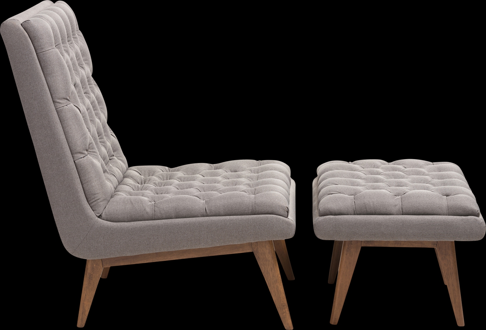 Minneha Gray Accent Chair and Ottoman - Thumbnail - Image 3