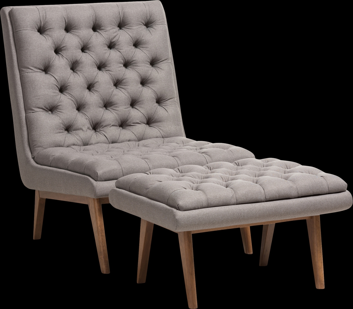 Minneha Gray Accent Chair and Ottoman - Thumbnail - Image 1