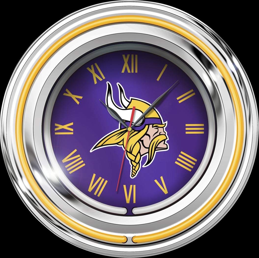 Minnesota Vikings Purple Neon Wall Clock - Thumbnail - Image 1