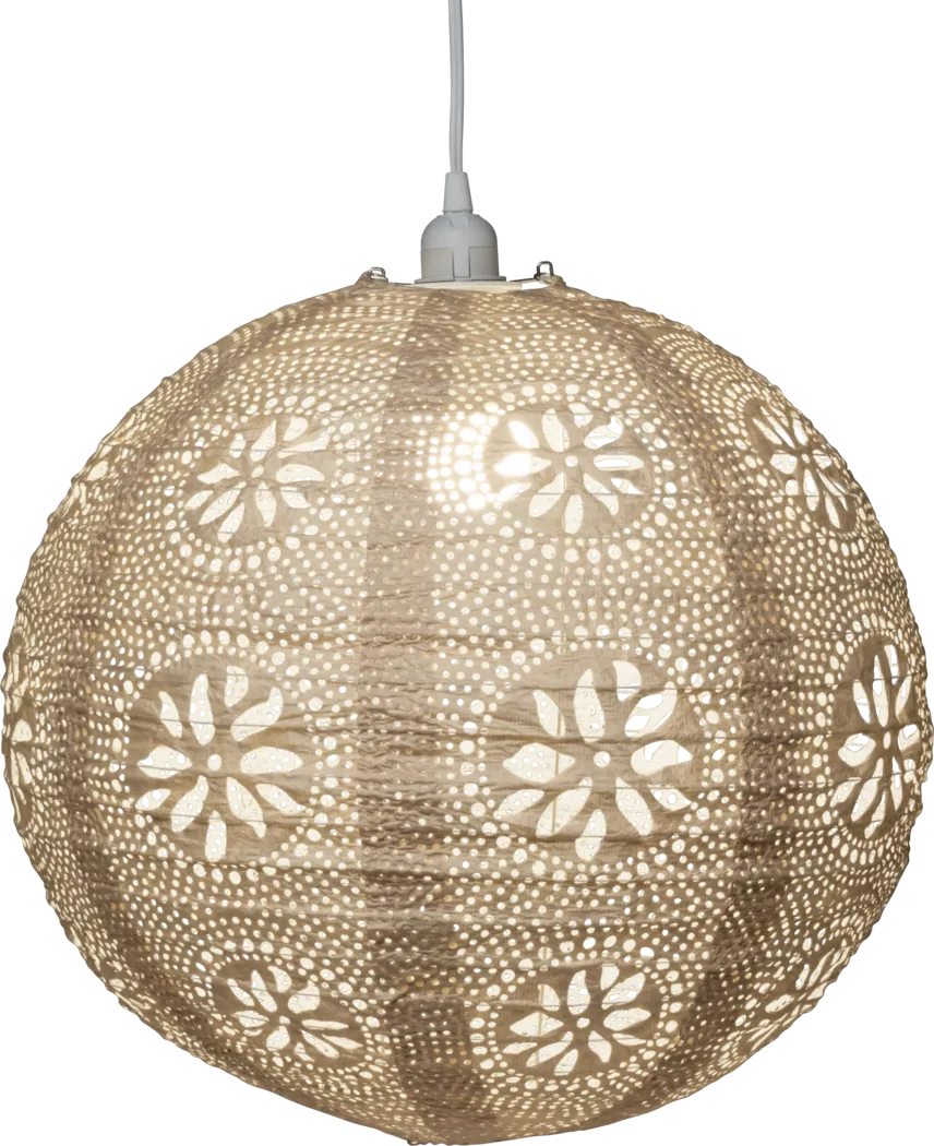 Mino Oaks Outdoor Cream Lantern - Thumbnail - Image 1