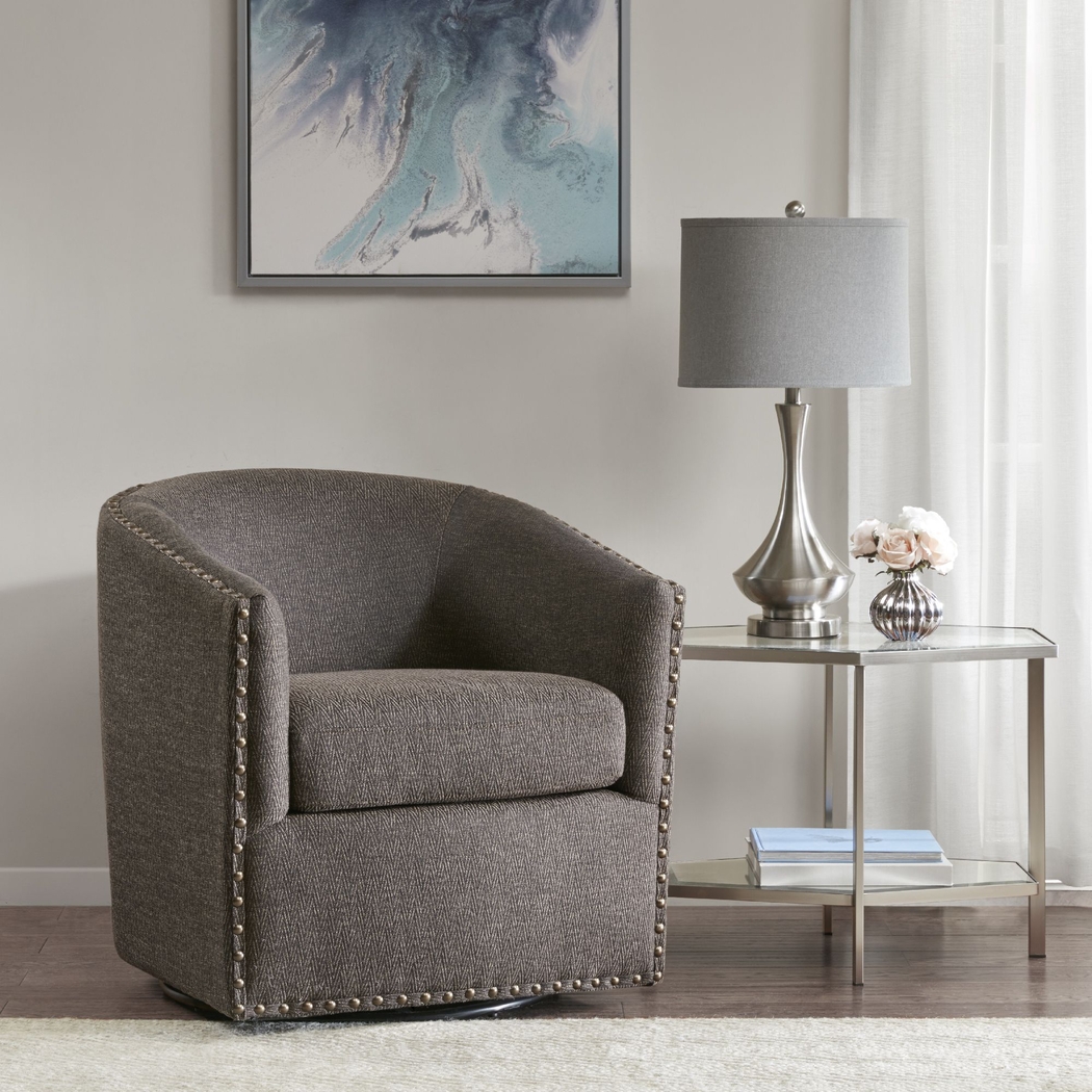 Minturn Brown Accent Swivel Chair - Thumbnail - Image 5