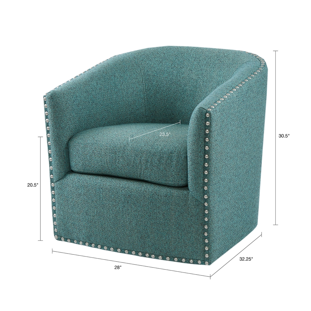 Minturn Teal Accent Swivel Chair - Thumbnail - Image 8