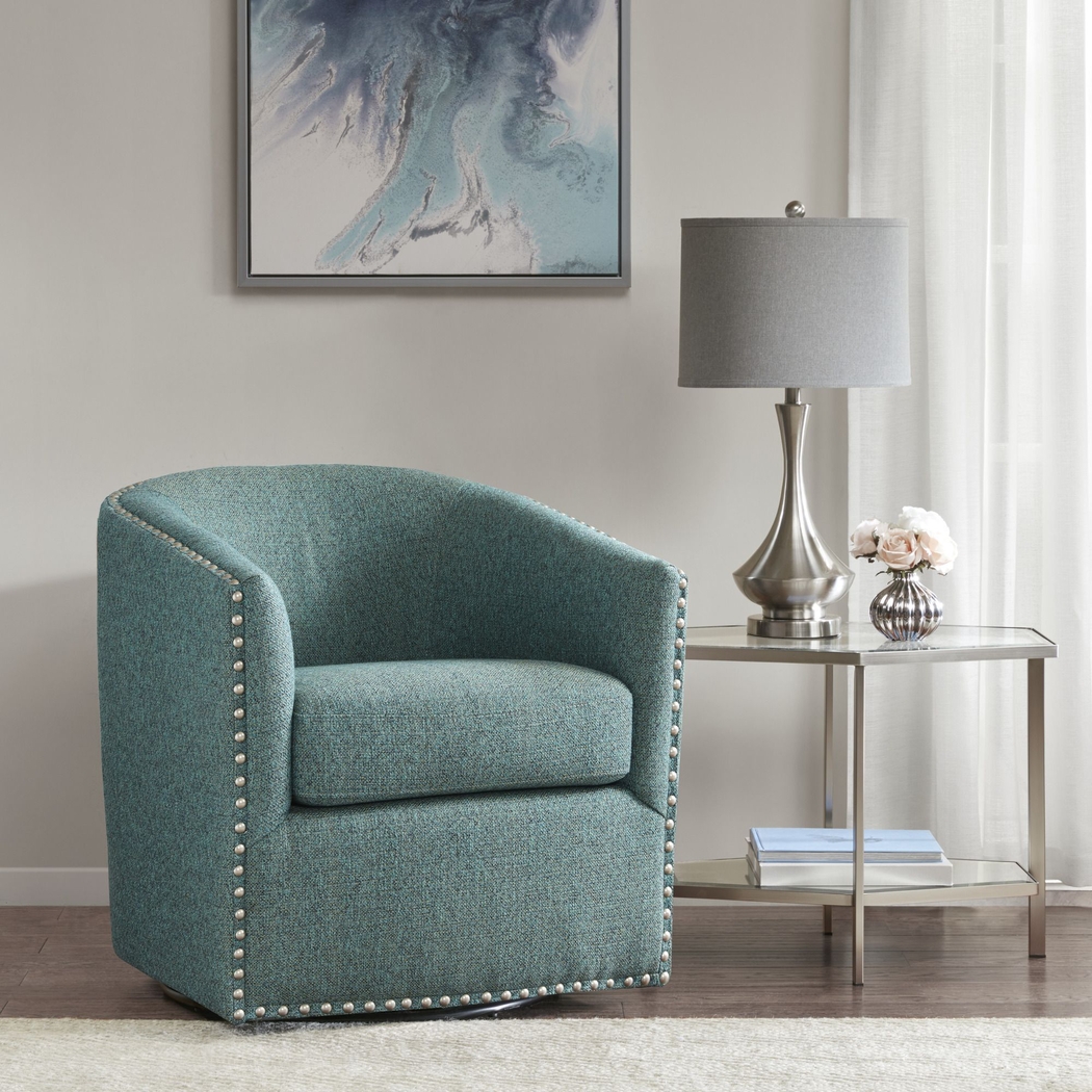 Minturn Teal Accent Swivel Chair - Thumbnail - Image 5