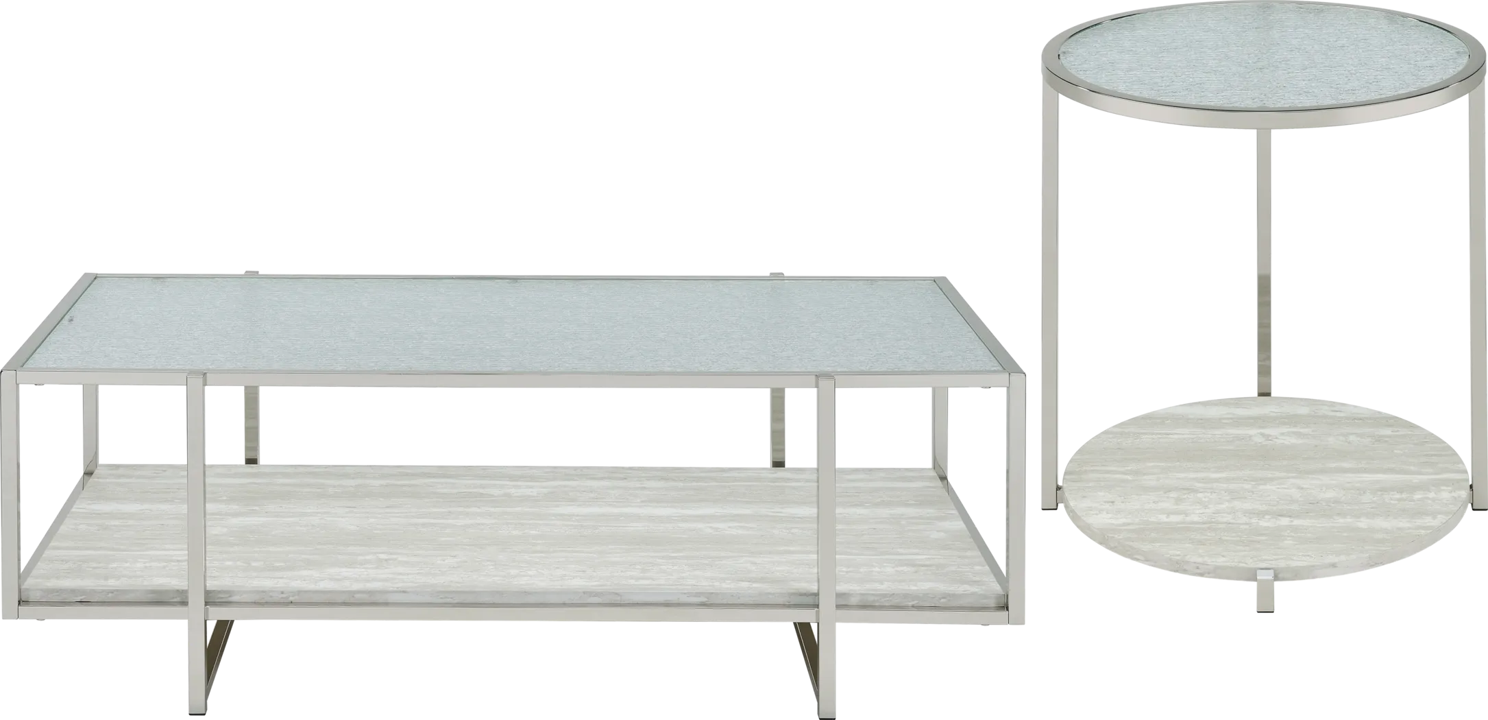 Mirage Silver 2 Pc Table Set - Thumbnail - Image 1