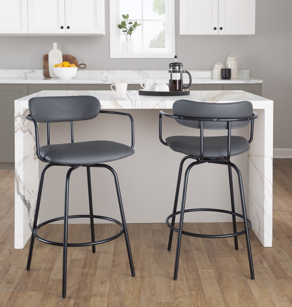 Mirahill II Gray Counter Height Stool, Set of 2 - Thumbnail - Image 2