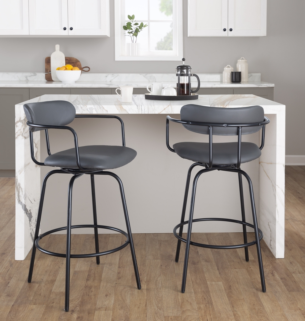 Mirahill II Gray Counter Height Stool, Set of 2 - Thumbnail - Image 3