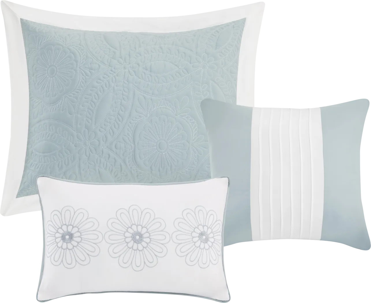 Miral Blue 5 Pc Queen Bed Sheet Set - Thumbnail - Image 3