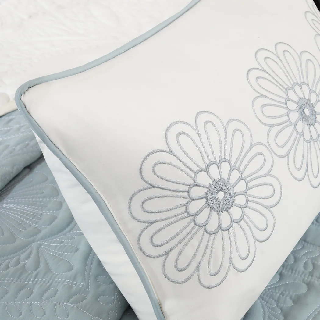 Miral Blue 5 Pc Queen Bed Sheet Set - Thumbnail - Image 5