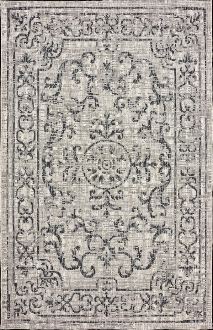 Mirele Black 7' x 5' Indoor/Outdoor Rug - Thumbnail - Image 1