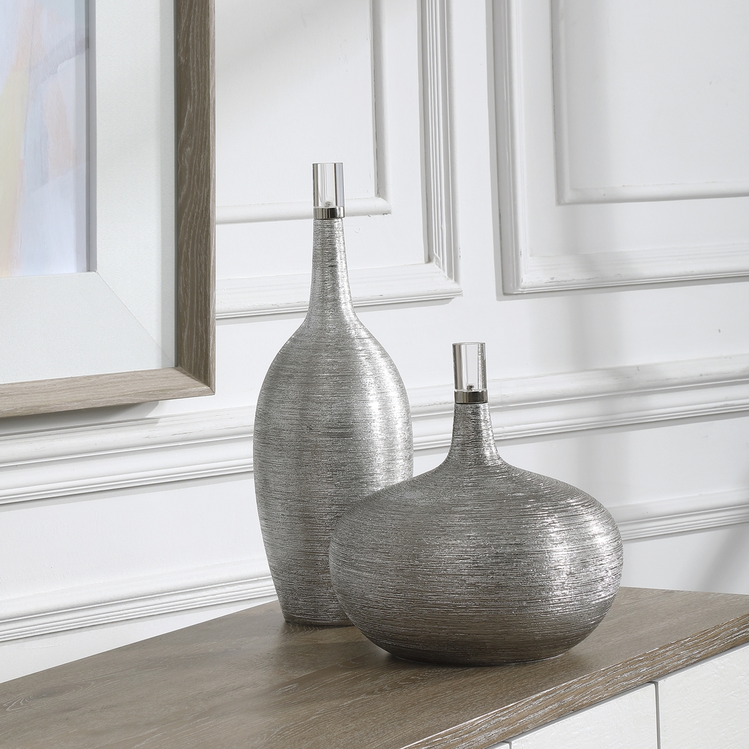 Mirelle Nickel Decor Bottle, Set of 2 - Thumbnail - Image 3