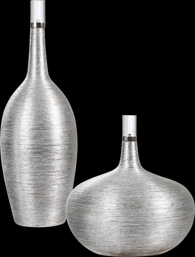 Mirelle Nickel Decor Bottle, Set of 2 - Thumbnail - Image 1