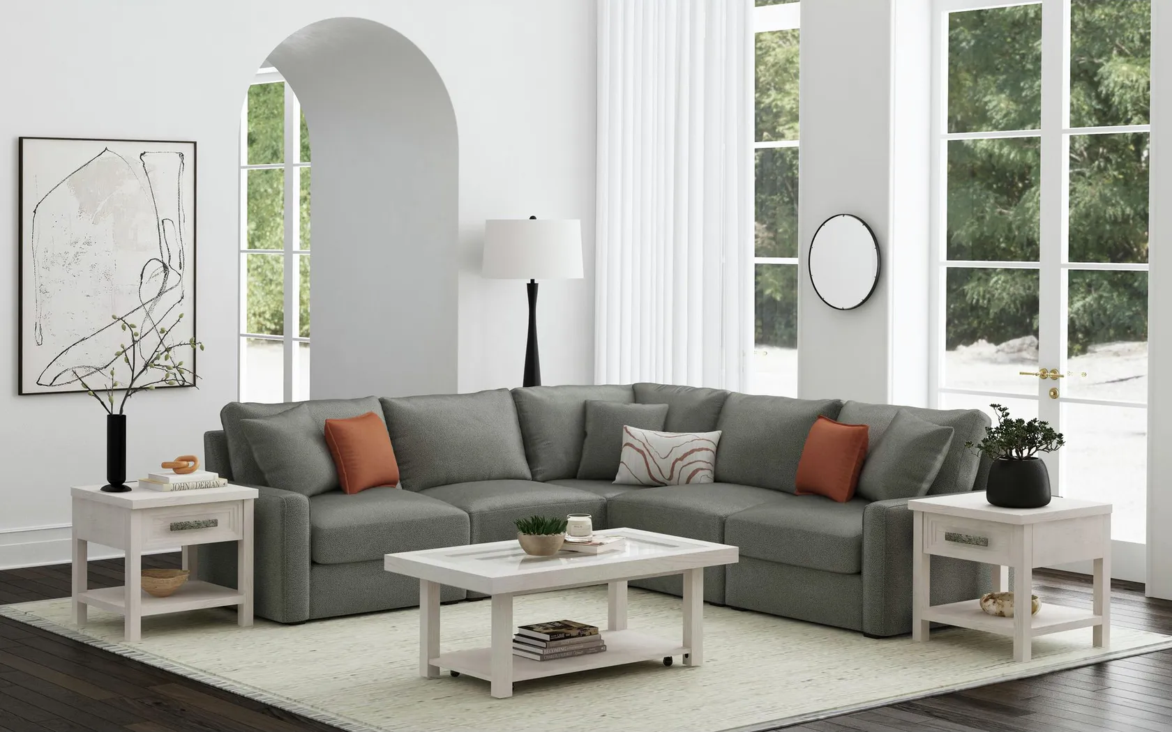 Misak White End Table - Thumbnail - Image 3