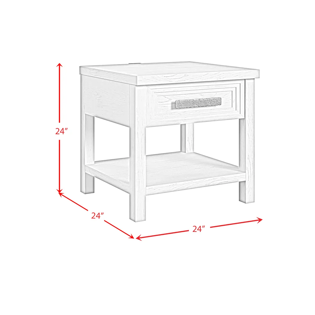 Misak White End Table - Thumbnail - Image 4