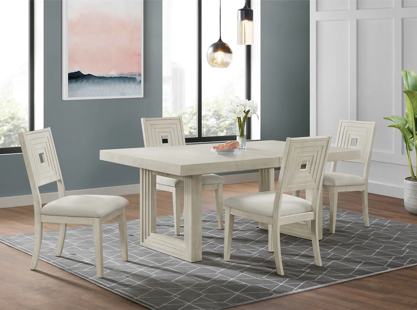 Misak White Side Chair - Thumbnail - Image 2