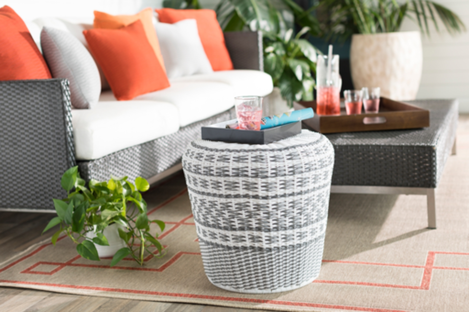 Mishal Gray Outdoor Stool - Thumbnail - Image 2