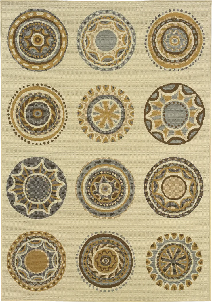 Mishra Taupe 6'7 x 9'6 Indoor/Outdoor Rug - Thumbnail - Image 1