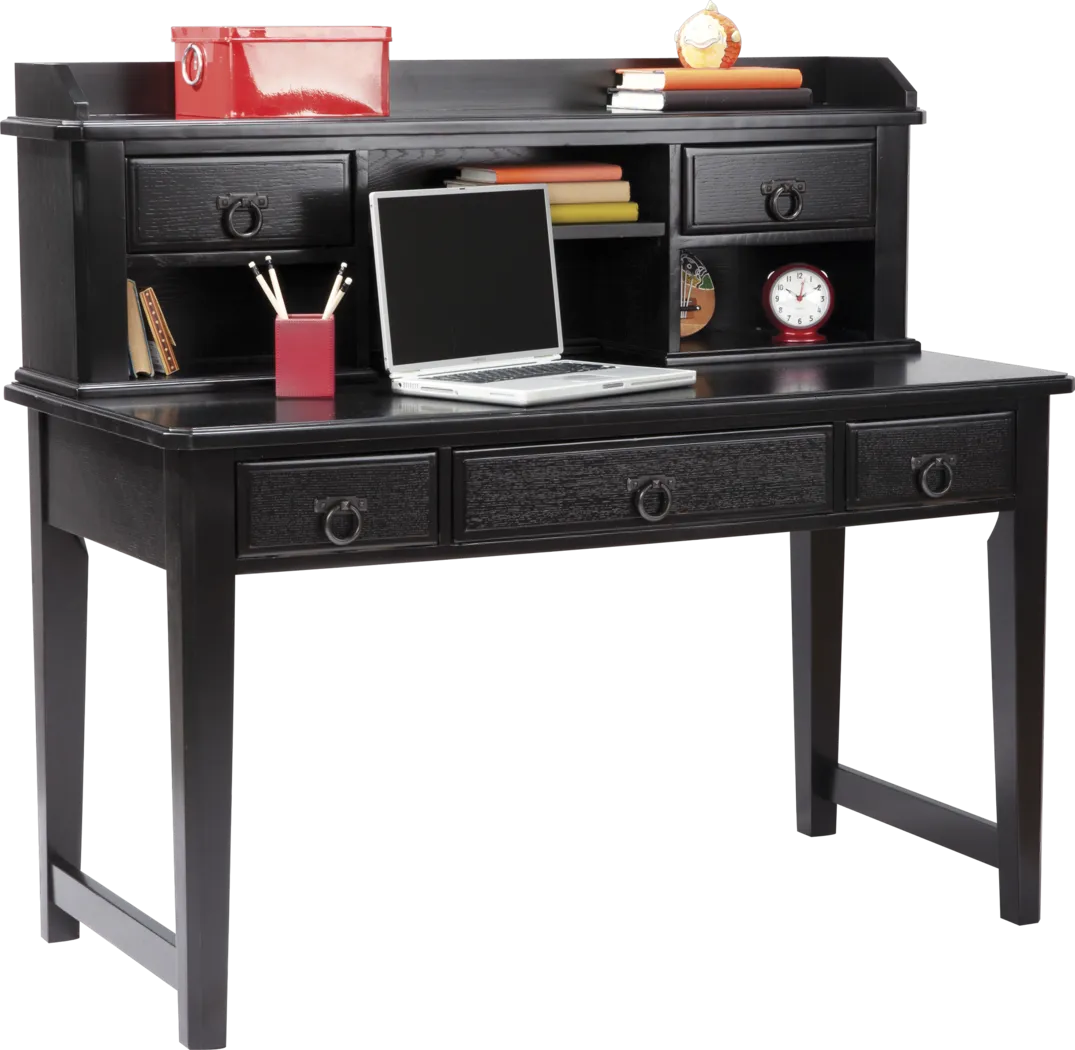 Mission Black Desk and Hutch - Thumbnail - Image 2