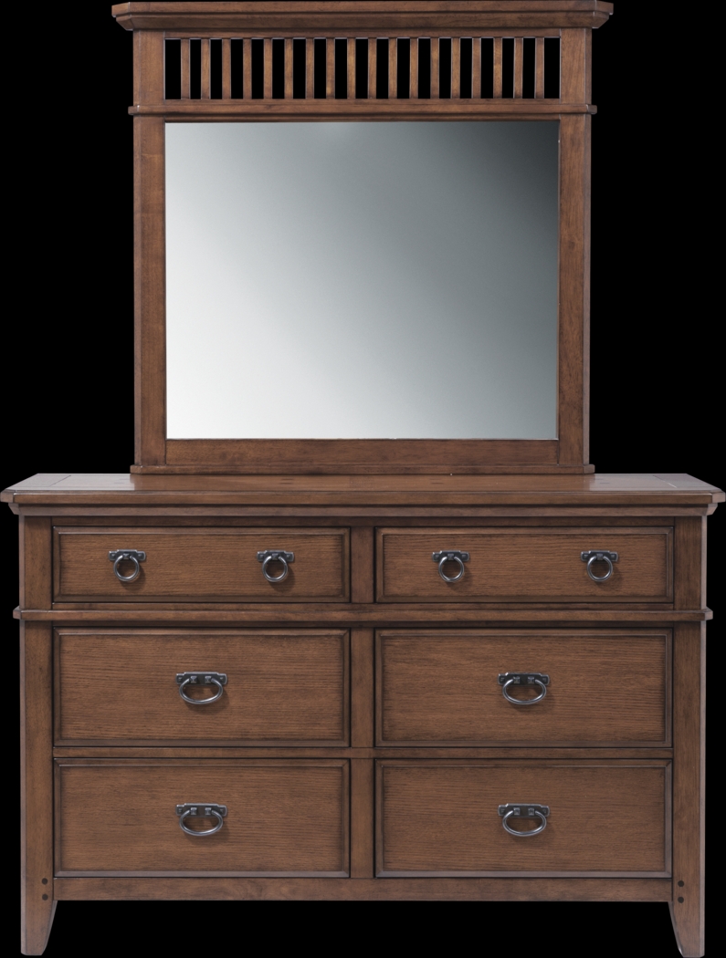 Mission Dark Oak Dresser Mirror Set - Thumbnail - Image 1
