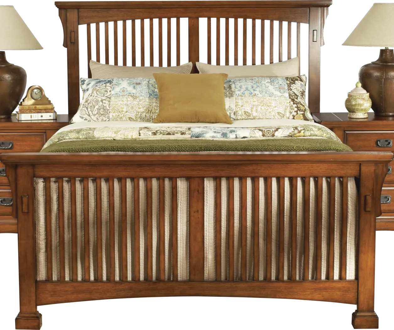 Mission Place 3 Pc Queen Slat Bed - Thumbnail - Image 1
