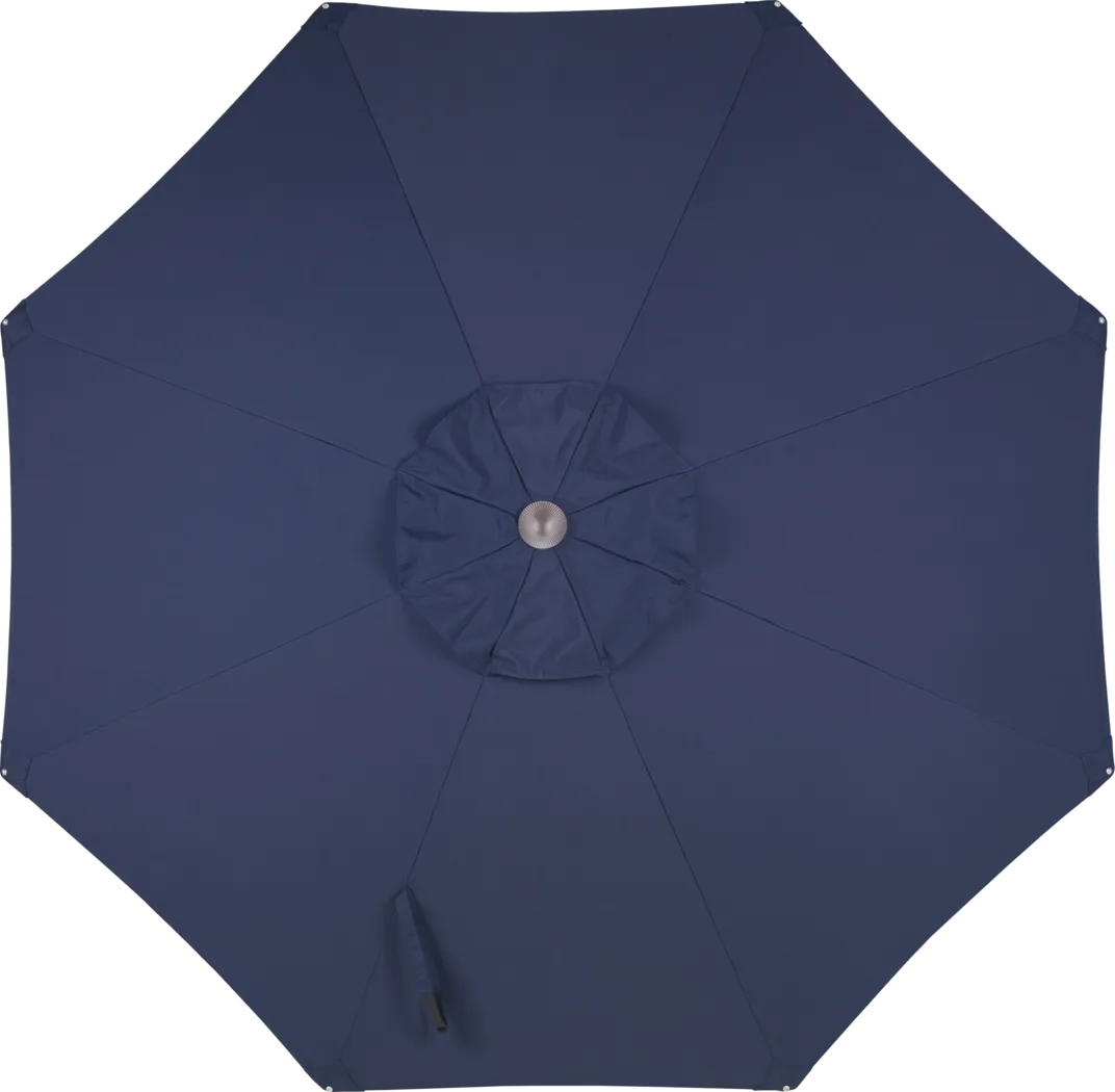 Mission Viejo Natural Finish 9' Octagon Navy Outdoor Umbrella with Drumlin Vega Light - Thumbnail - Image 3