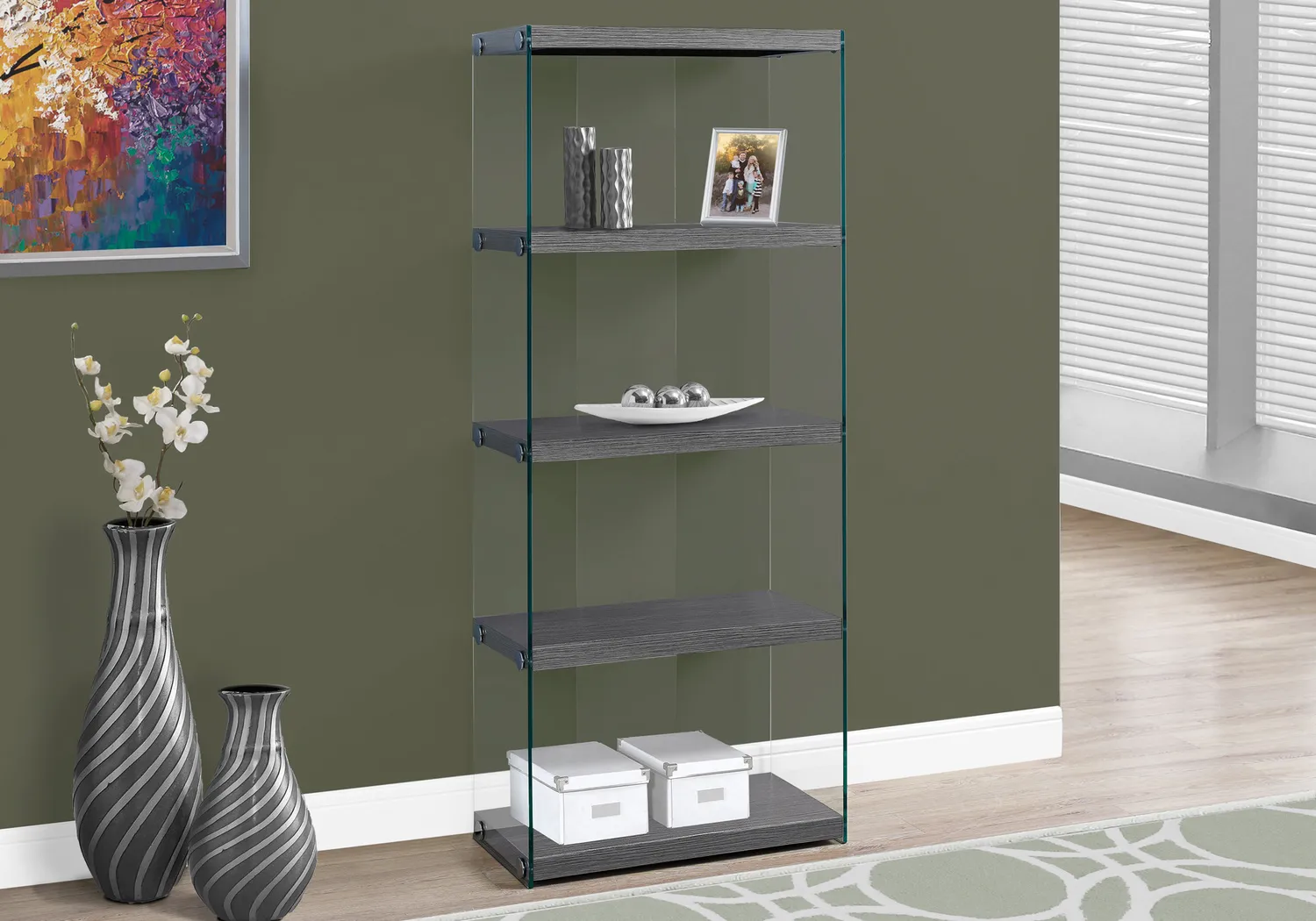 Mitchwin Charcoal Bookcase - Thumbnail - Image 2