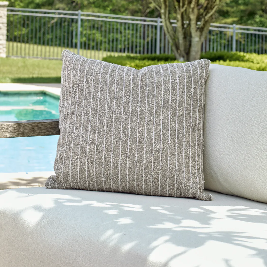 Mivada Taupe Indoor/Outdoor Accent Pillow - Thumbnail - Image 2