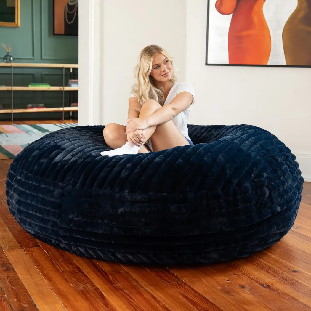 Mivio Blue Large Bean Bag Chair - Thumbnail - Image 3