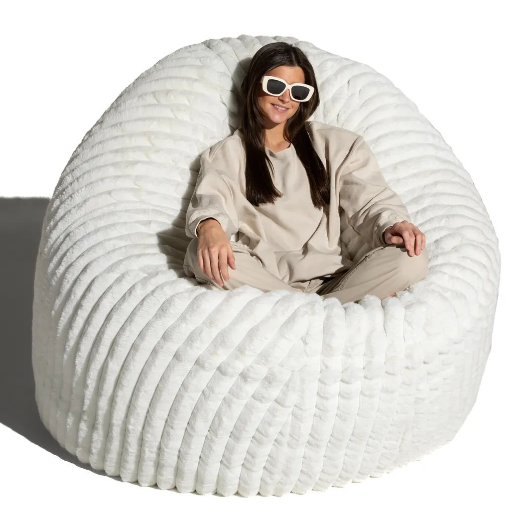 Mivio Ivory Large Bean Bag Chair - Thumbnail - Image 3