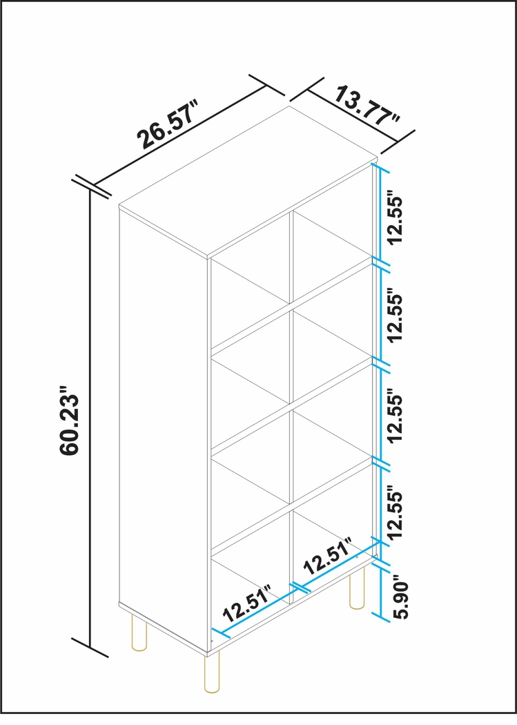 Mizeur IV White Bookcase - Thumbnail - Image 4