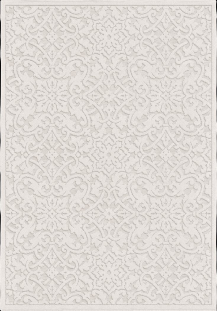 Mizuki Off-White 5'2 x 7'6 Indoor/Outdoor Rug - Thumbnail - Image 1