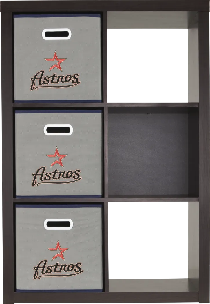 MLB CubeStore Houston Astros Espresso 6 Cube Organizer with 3Storage Bins - Thumbnail - Image 2