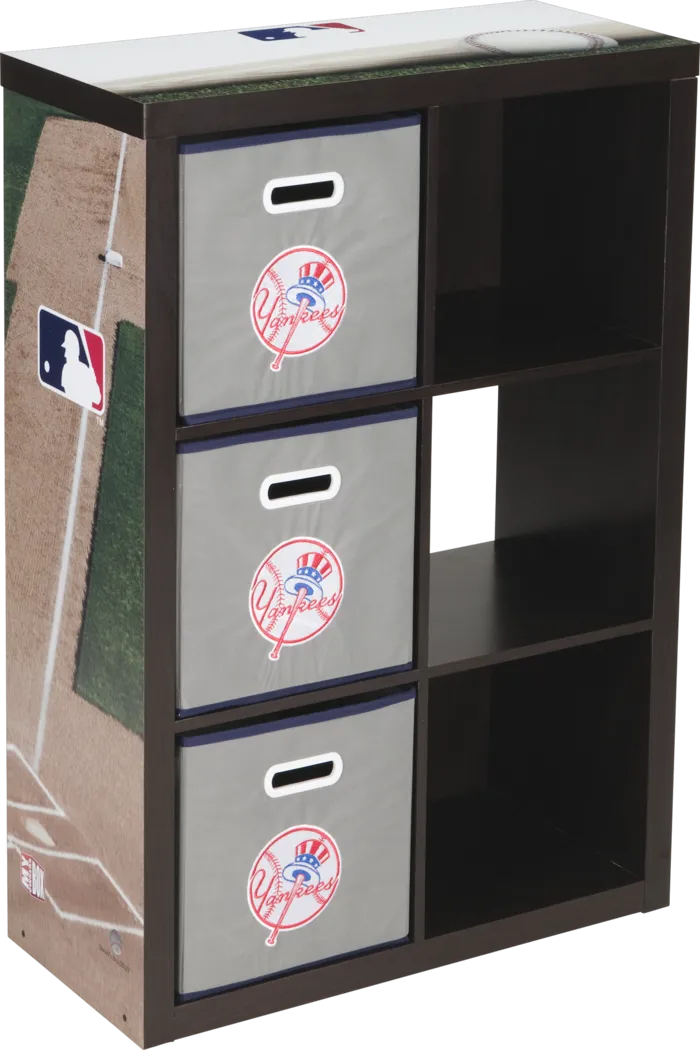 MLB CubeStore New York Yankees 6 Cube Organizer with 3 Storage Bins - Thumbnail - Image 1