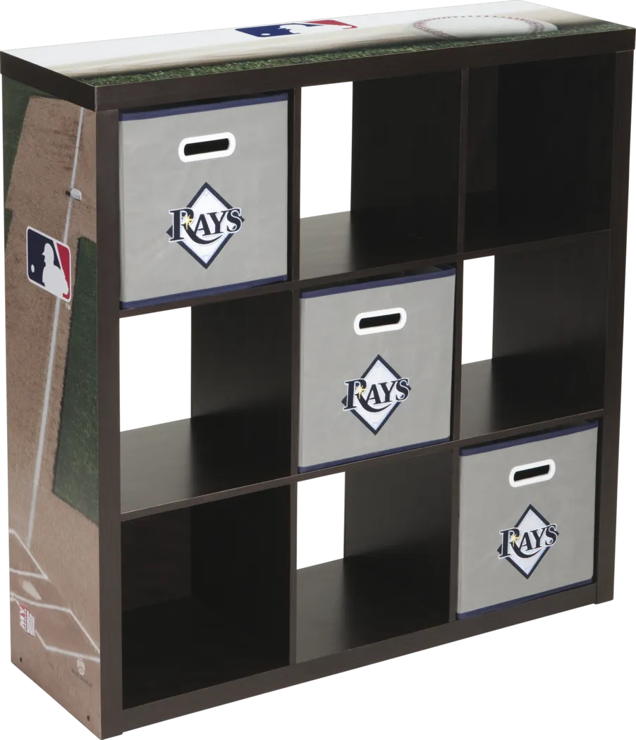 MLB CubeStore Tampa Bay Rays 9 Cube Organizer with 3 Storage Bins - Thumbnail - Image 1