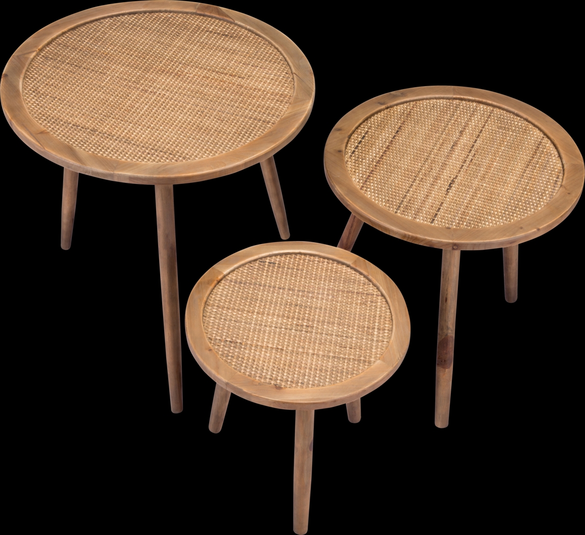 Moccasin Brown Nesting  Table, Set of 3 - Thumbnail - Image 3