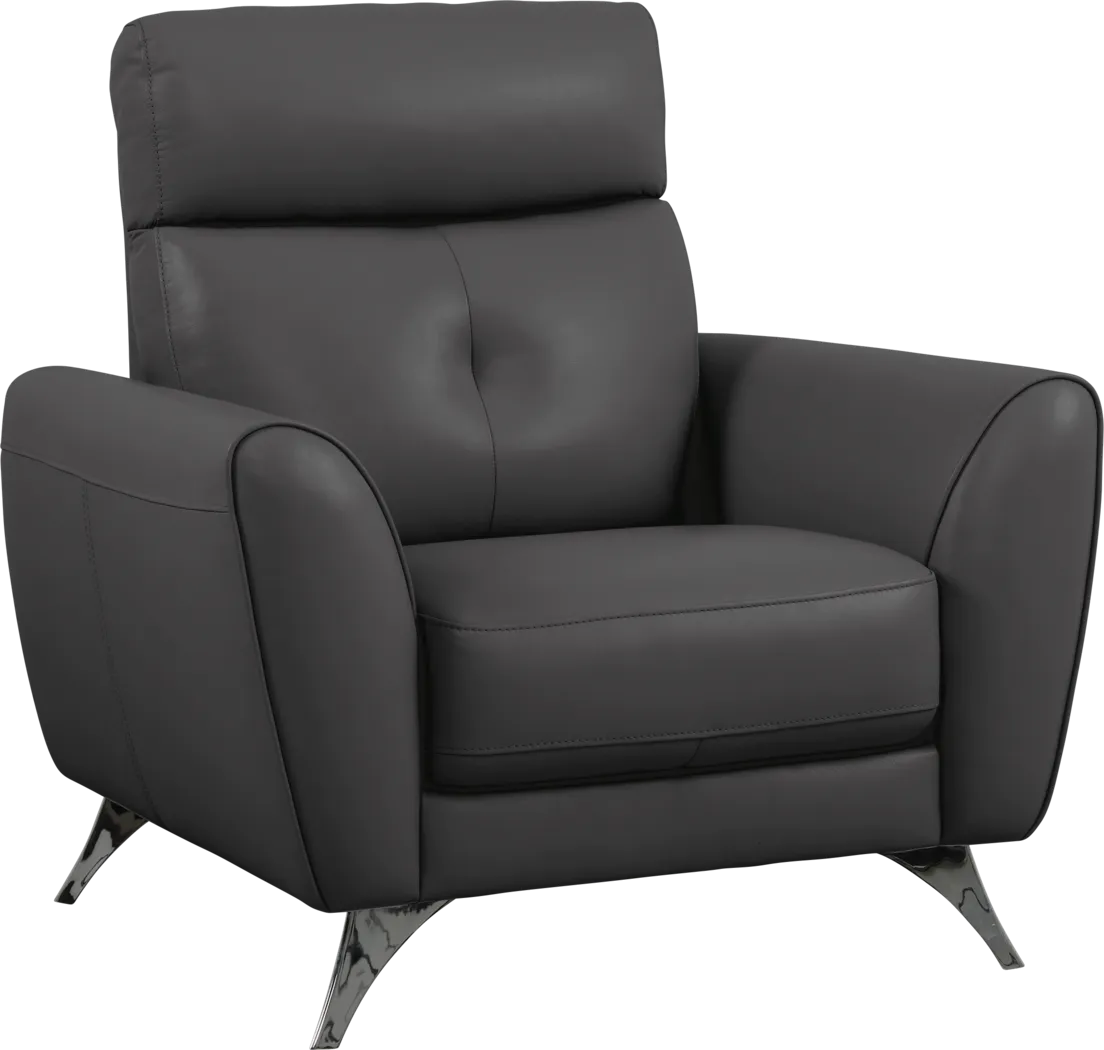 Modena Black Leather Chair - Thumbnail - Image 1