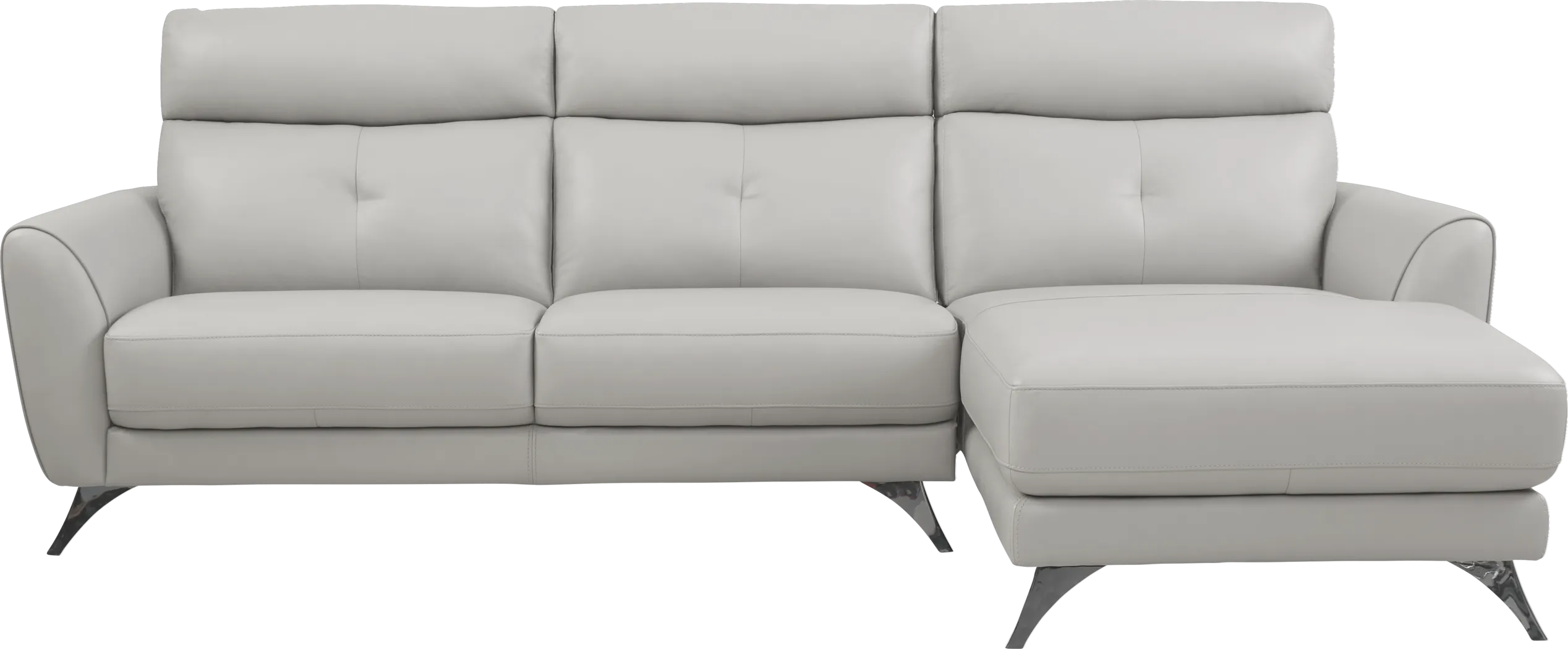 Modena Gray Leather 2 Pc Sectional - Thumbnail - Image 1