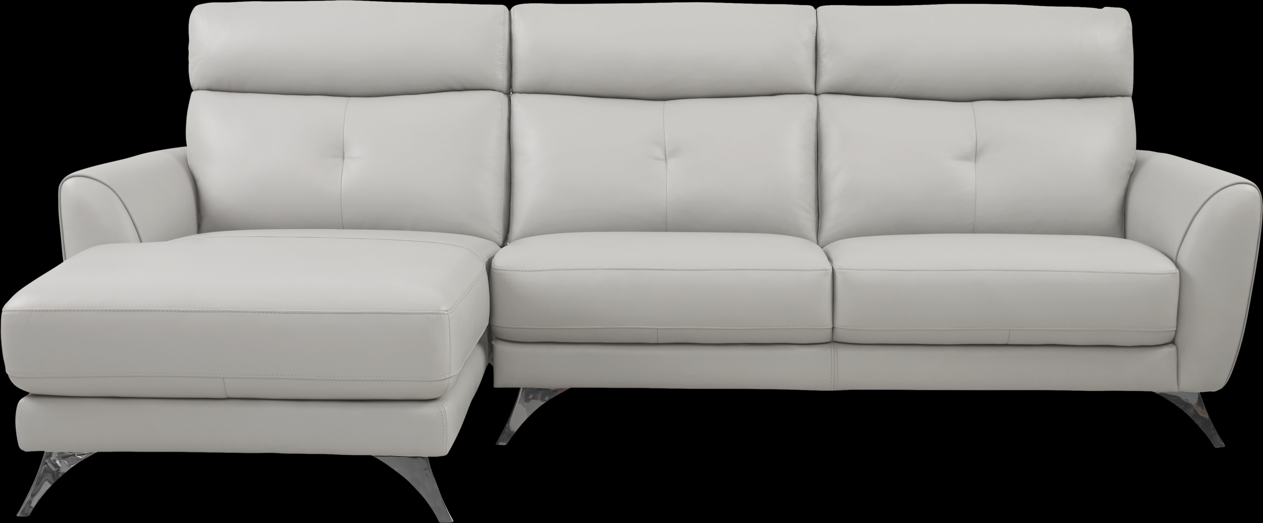 Modena Gray Leather 2 Pc Sectional - Thumbnail - Image 1