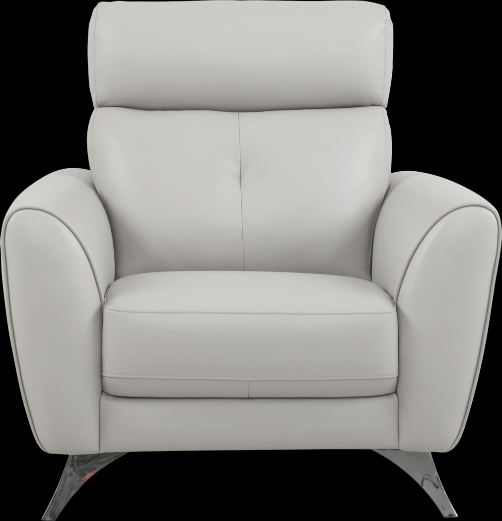 Modena Gray Leather Chair - Thumbnail - Image 2