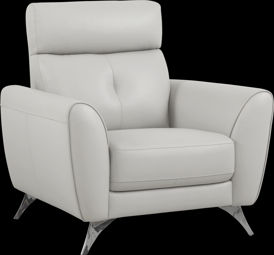 Modena Gray Leather Chair - Thumbnail - Image 1