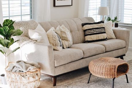 Neutral living room with modern accents