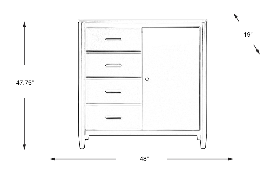Dimension Image. Please refer to the Dimension Tab on this page for dimension details.