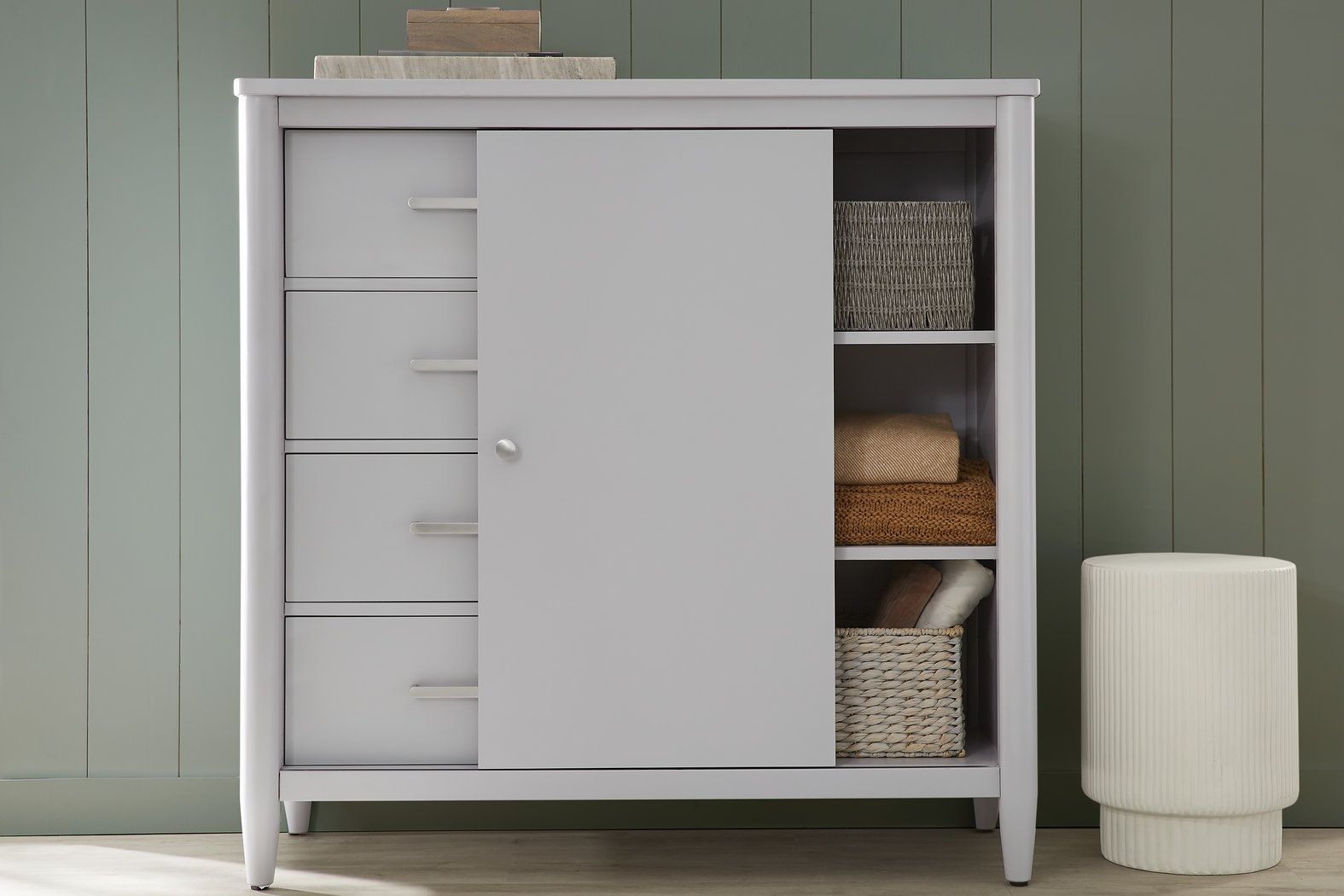 Modern Villa Light Gray 4 Drawer Chest - Thumbnail - Image 2