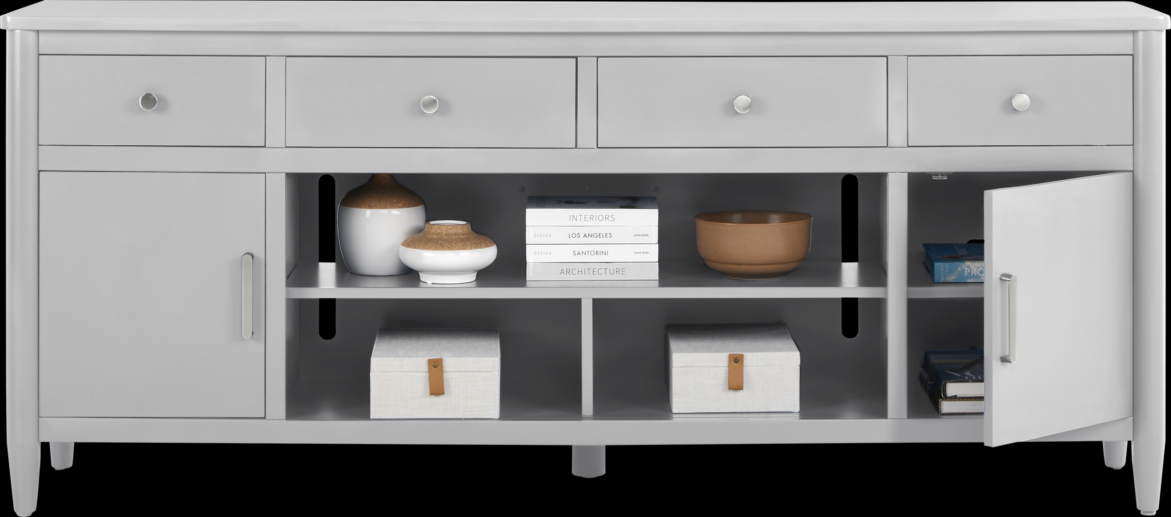 Modern Villa Light Gray 82 in. Console - Thumbnail - Image 3