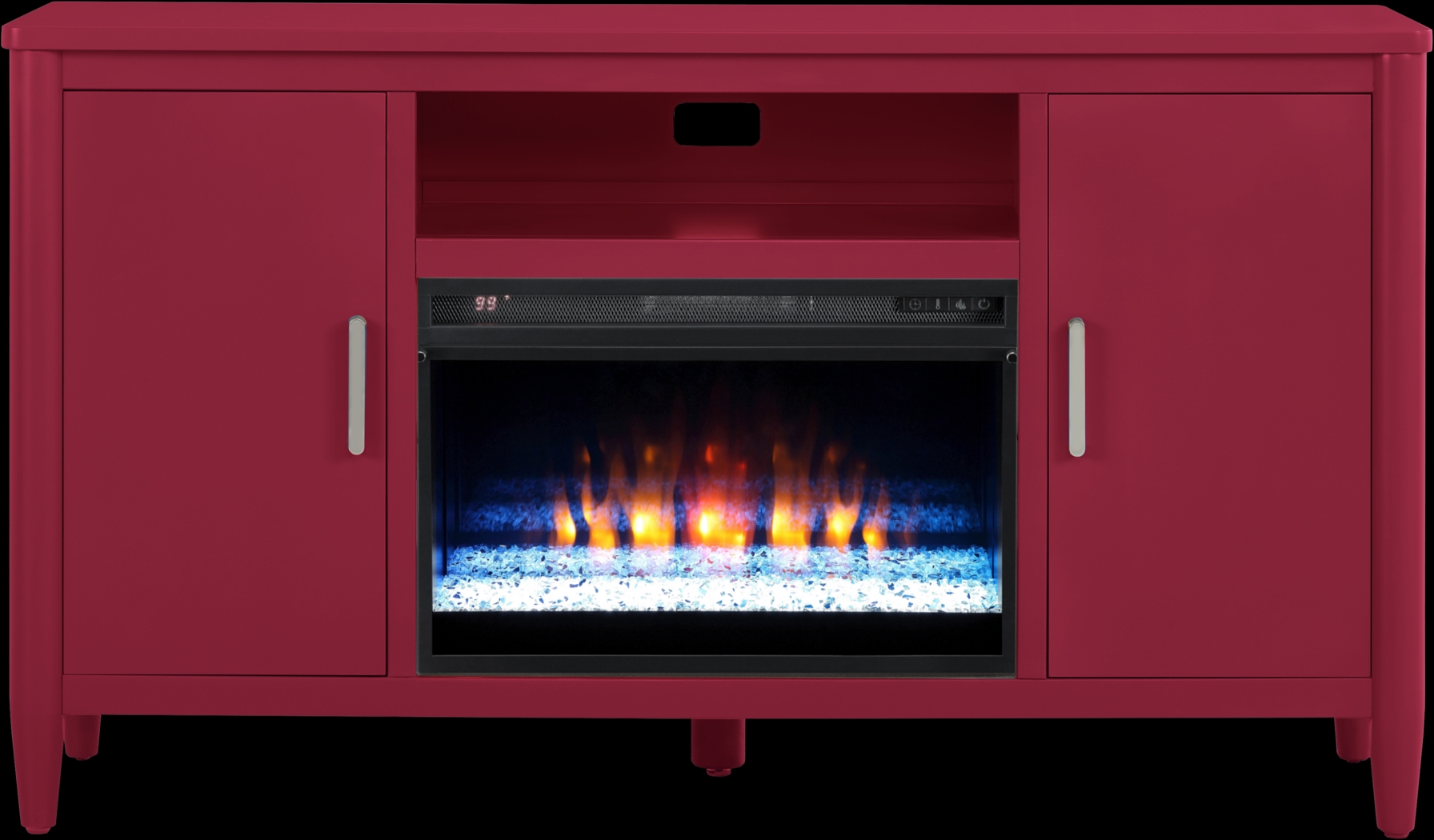 Modern Villa Red 62 in. Console with Electric Fireplace - Thumbnail - Image 1