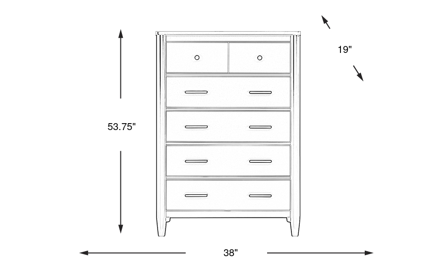 Dimension Image. Please refer to the Dimension Tab on this page for dimension details.