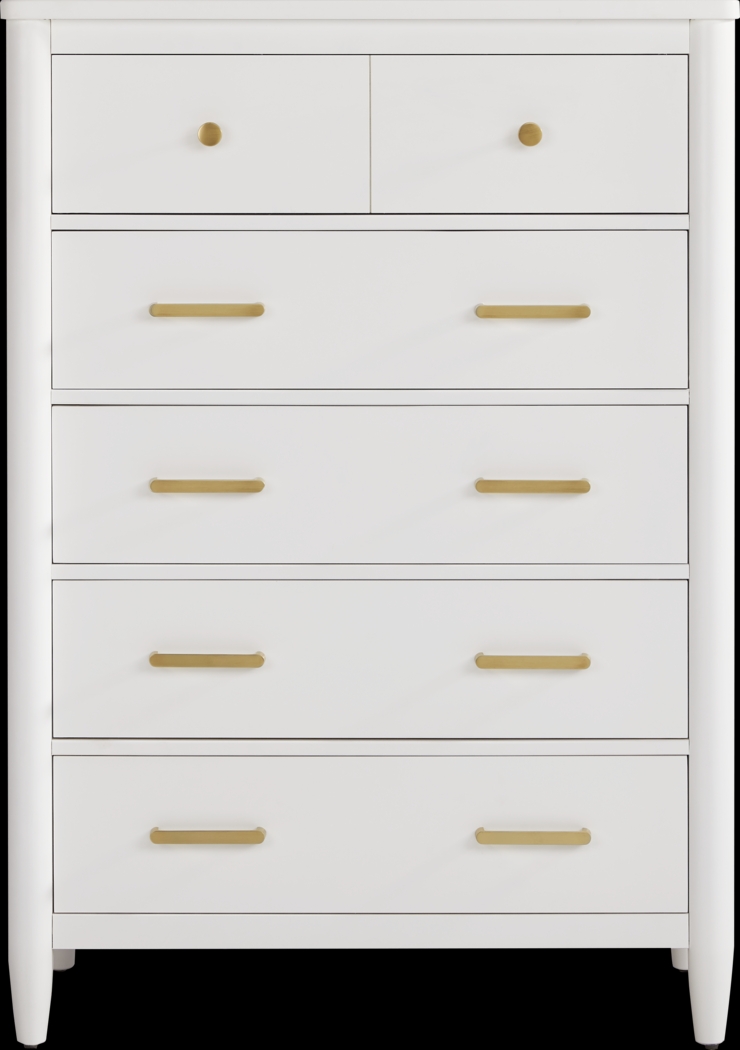 Modern Villa White 5 Drawer Chest - Thumbnail - Image 1