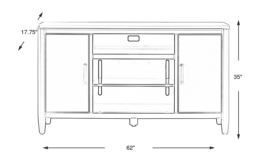 Dimension Image. Please refer to the Dimension Tab on this page for dimension details.