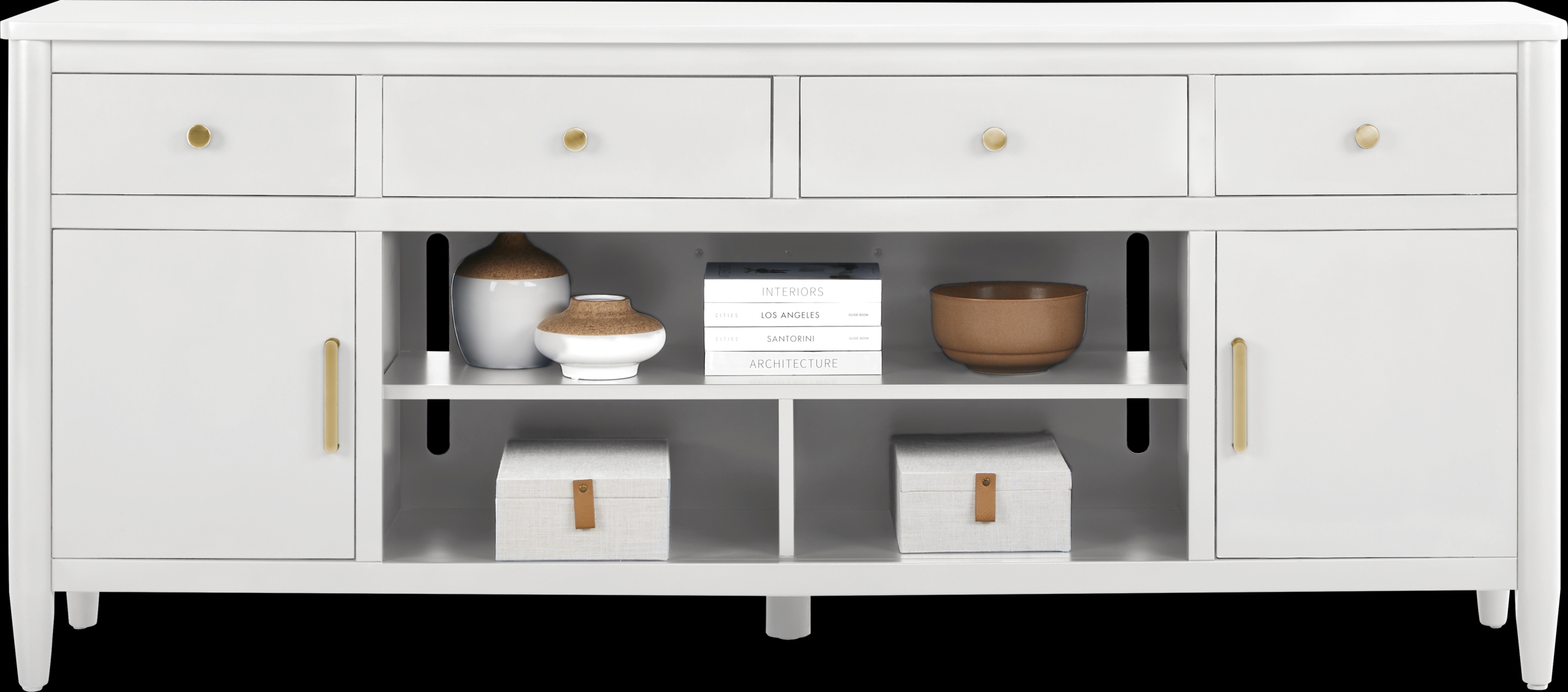 Modern Villa White 82 in. Console - Thumbnail - Image 2