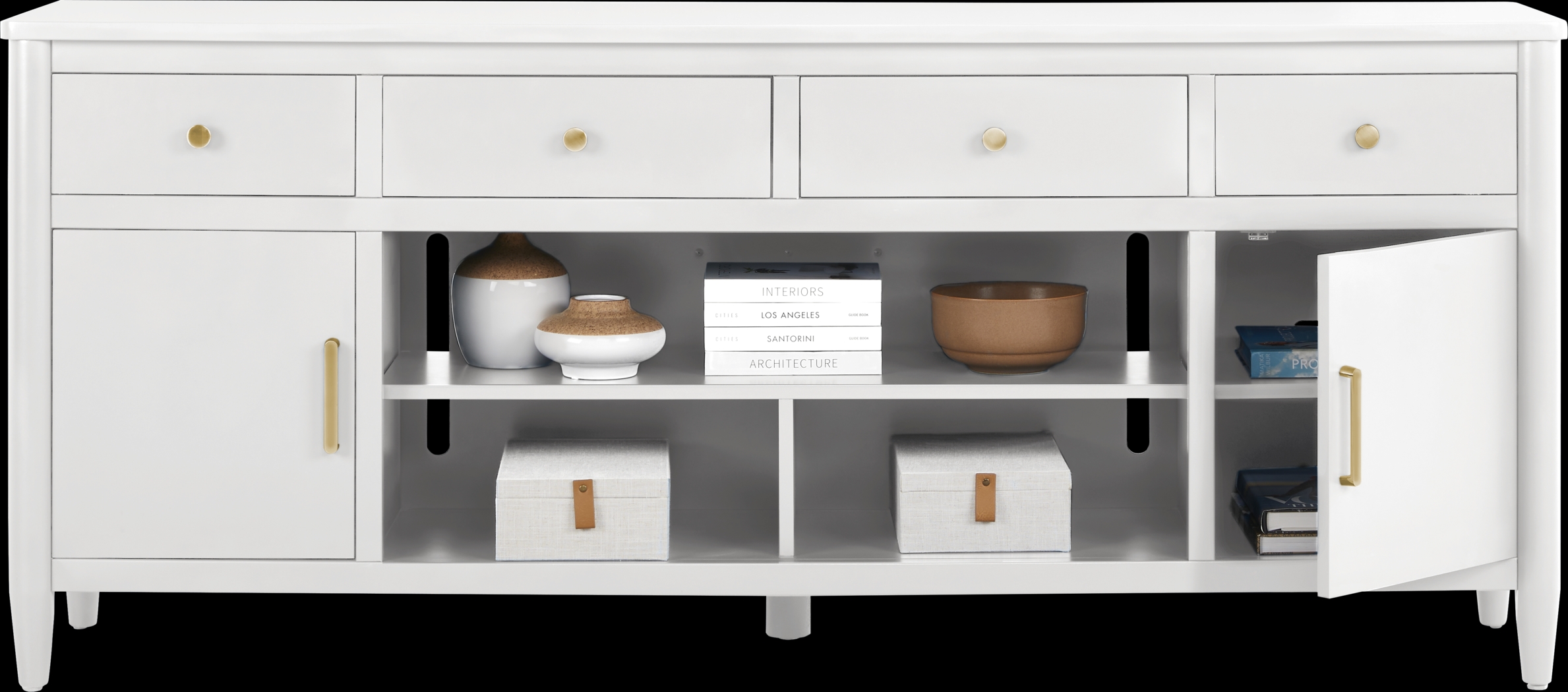 Modern Villa White 82 in. Console - Thumbnail - Image 3