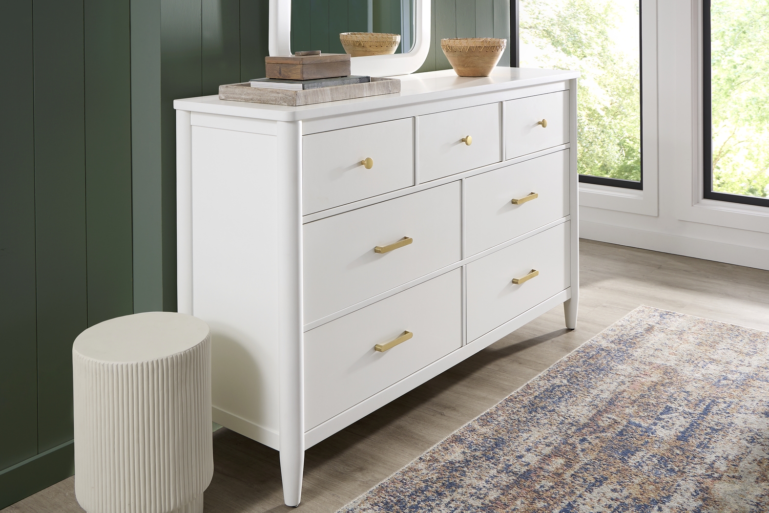 Modern Villa White 5 Pc King Panel Bedroom - Thumbnail - Image 6